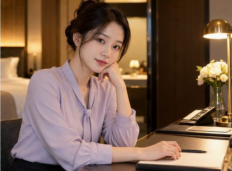 인계동 숲빛이완 향·오일 관리 안내 카드의 서로 다른 20대 성인 한국 여성 모델
