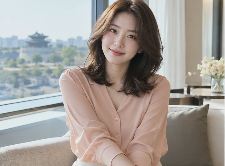 인계동 초록휴식 전신 쉼 관리 안내 카드의 서로 다른 20대 성인 한국 여성 모델